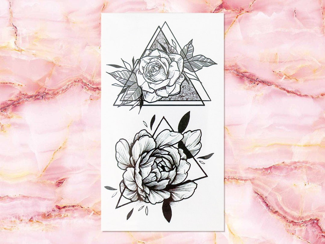 Floral Temporary Tattoo, Geometric Fake Tattoo, Festival Tattoo Etsy
