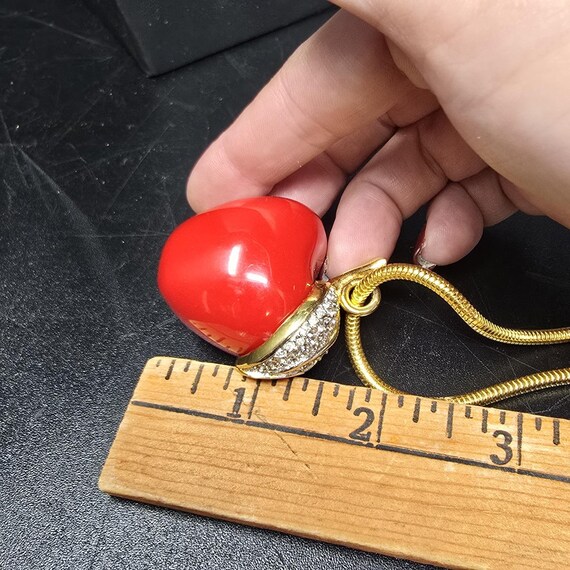 Kenneth Jay Lane KJL Red Apple Pendant Necklace B… - image 9
