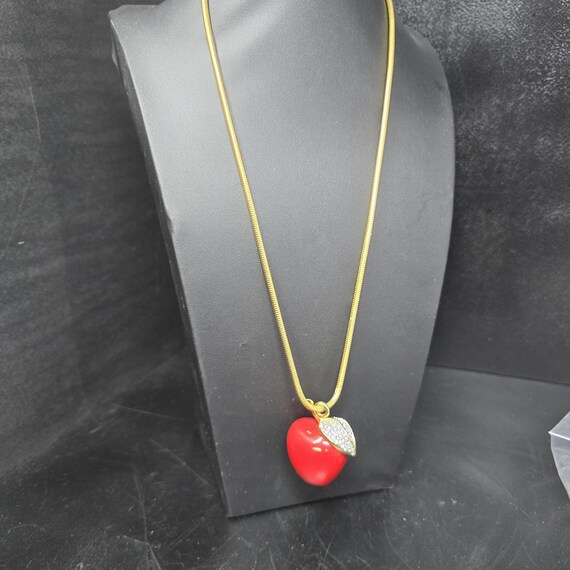 Kenneth Jay Lane KJL Red Apple Pendant Necklace B… - image 10