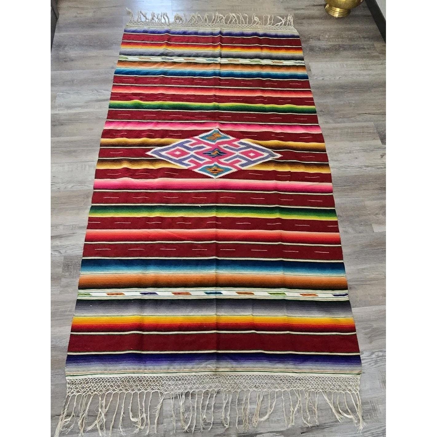 Serape Mexican Blanket Wool Saltillo - Etsy