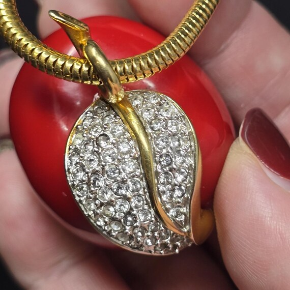 Kenneth Jay Lane KJL Red Apple Pendant Necklace B… - image 3