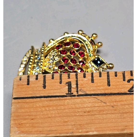 Vtg Kenneth J Lane Rhinestone Royal Crown Brooch/… - image 7