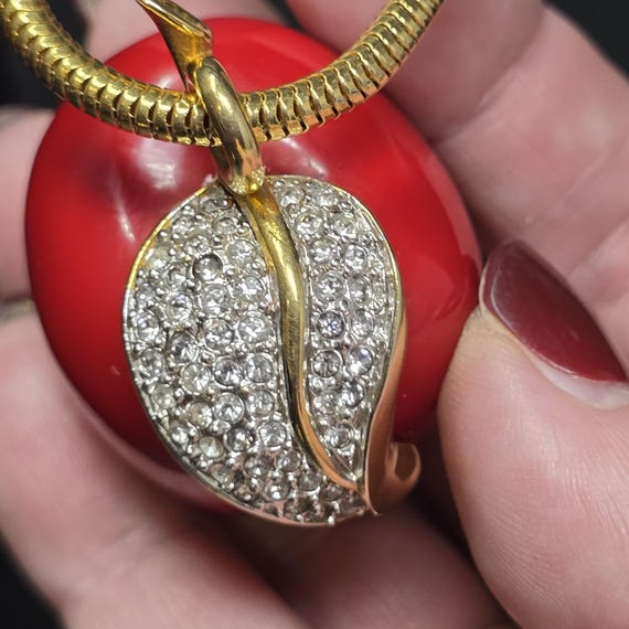 Kenneth Jay Lane KJL Red Apple Pendant Necklace B… - image 5