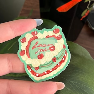 Vinyl Cake Sticker | I love you Cake Sticker | Valentine’s day Sticker