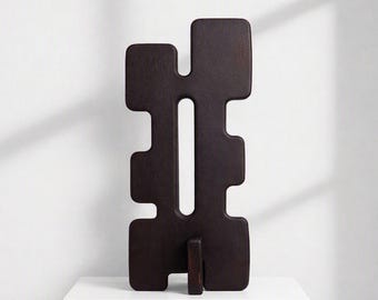 TREZE — handcrafted tall modern sculpture in matte black or red hues