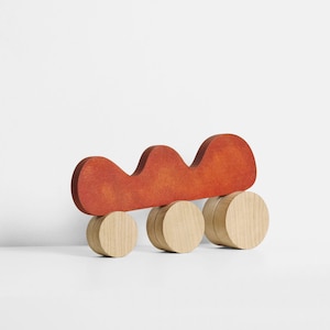 TREHS - Geometric Sculpture Combining Wood & Earthy Hues - Horizontal or Vertical Positioning