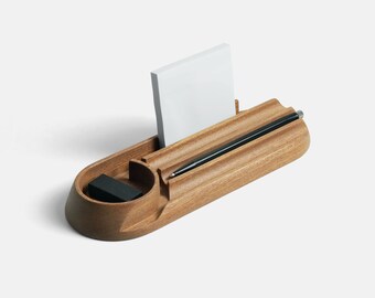 Desk Caddy | Minimal Desk Organizer | "DESKO" is a Contemporary Desk Accessory made of mahogany wood.