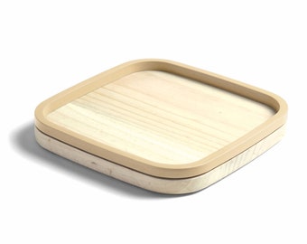 Catch All Tray | "ARCHS" is a Contemporary Valet Tray Combining Natural Wood and Multiple Colors PLA