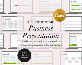 Business Presentation Template | Business Strategy, Presentation Template, Small Business Template, Slide Deck, Edit on Canva