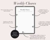 Weekly Chores List | Cleaning Routine, Printable Life Planner, Lifestyle planner, Life organiser, Planners, Weekly Planner, Weekly Schedule