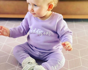 Personalised Tracksuit, Customised, Birthday outfit, Winter custom sweats, Baby/Toddler Jumper/tracksuit set