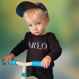 Personalised Tracksuit, Customised, Birthday outfit, Winter custom sweats, Baby/Toddler Jumper/tracksuit set image 3