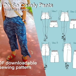 Oh So Comfy Shorts & Trousers pdf Sewing Pattern l Downloadable A4/Letter size or A0 / Printable Intermediate Ladies shorts pattern