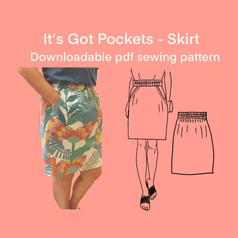 Beginners Skirt Pdf Sewing Pattern L Downloadable / Printable - Etsy UK