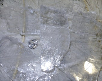 Stunning True Selenite Crystal Raw Rough Plates Slabs Charging Plates Layered Selenite Slices Cleansing Plate Home Protection