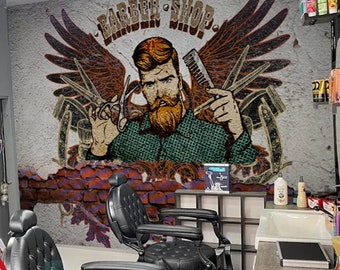 Barber Shop Wallpaper Hairdresser Wallpaper Coiffeur - Etsy New Zealand Barber Shop Wallpaper Hairdresser Wallpaper Coiffeur - Etsy New Zealand