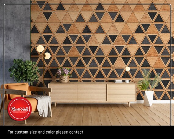 Buy Wood Mural Effect Triangle Wallpaper Geometric Wallpaper Online in India - Etsy Buy Wood Mural Effect Triangle Wallpaper Geometric Wallpaper Online in India - Etsy