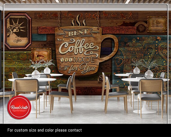 Old Wood Wallpaper Cafe Wallpaper Cup Mural Shop Wallpaper - Etsy Old Wood Wallpaper Cafe Wallpaper Cup Mural Shop Wallpaper - Etsy