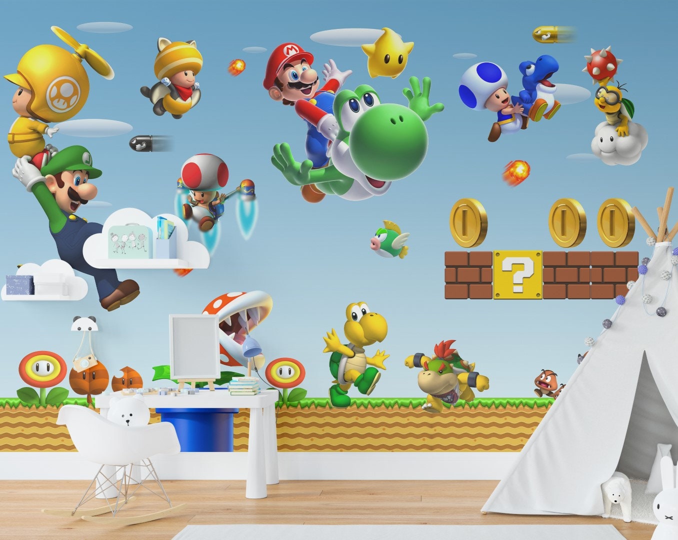 Super Mario World Luigi Game Wallpaper Map / 3d Wallpaper / - Etsy Australia Super Mario World Luigi Game Wallpaper Map / 3d Wallpaper / - Etsy Australia