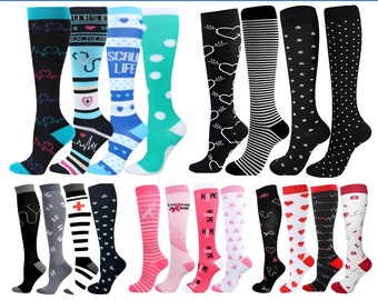 Compression Sock Packs Woman Men Nurse Medical Nursing Sport Running Travel Stocking