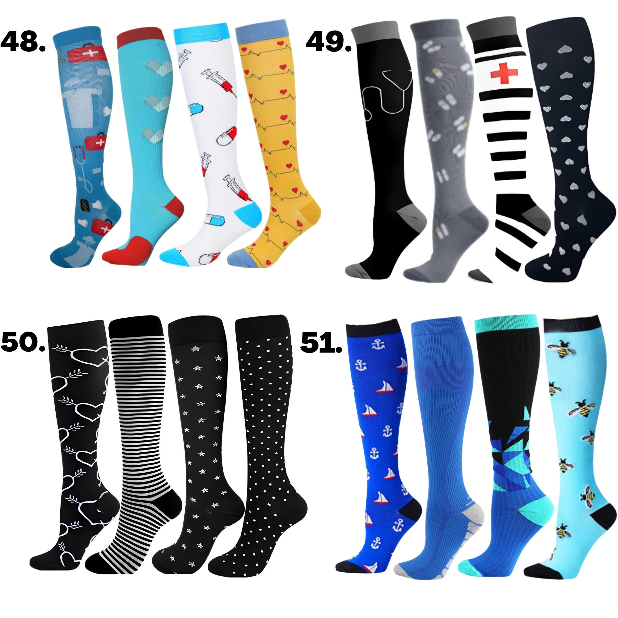 Compression Socks Woman Men Nurse Medical Nursing Sport Etsy Australia