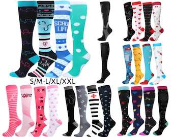 Compression Socks Woman Men Nurse Medical Nursing Sport Running Travel Stocking