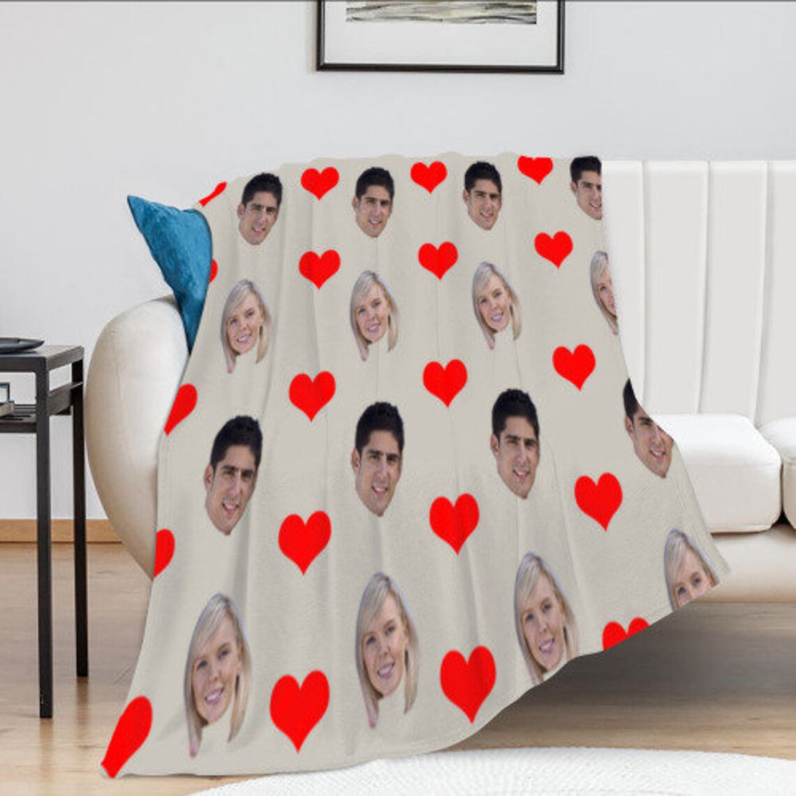 Personalized photo face blanket photo collage gift Etsy