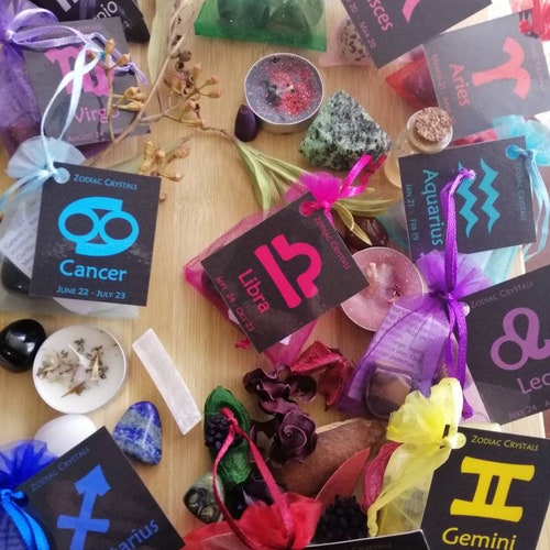 Star Sign Crystal Candleshoroscope Candleszodiac Crystal Etsy Australia
