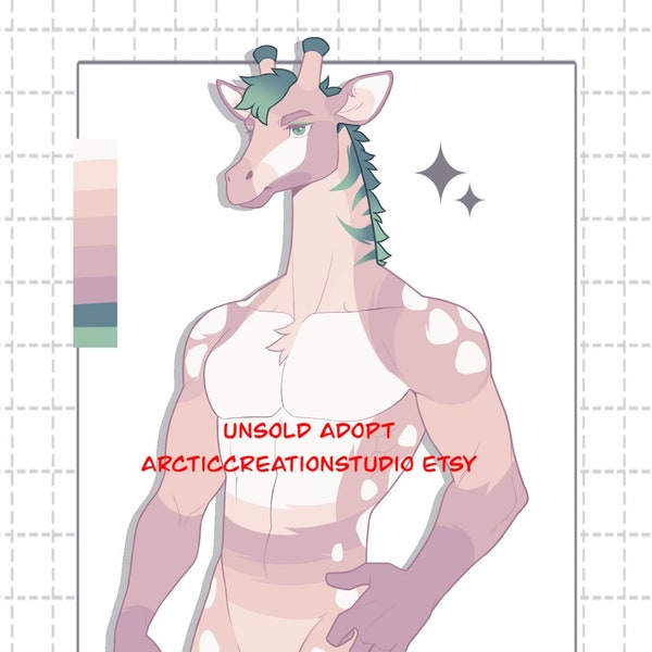 Furry Digital Download anthro male giraffe reference Furry Adopts Fursona Adoptables Furry fandom Adopt Character Designs fursona