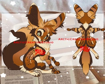Furry Digital Download ferral fennic fox referencia Furry Adopts Fursona Adoptables Furry fandom Adopt Character Designs fursona character