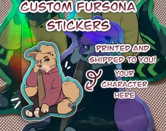 Furry fursona custom sticker fursona goth bad ass baseball bat cute kawaii sticker fursona furry commission YCH digital art sticker gift