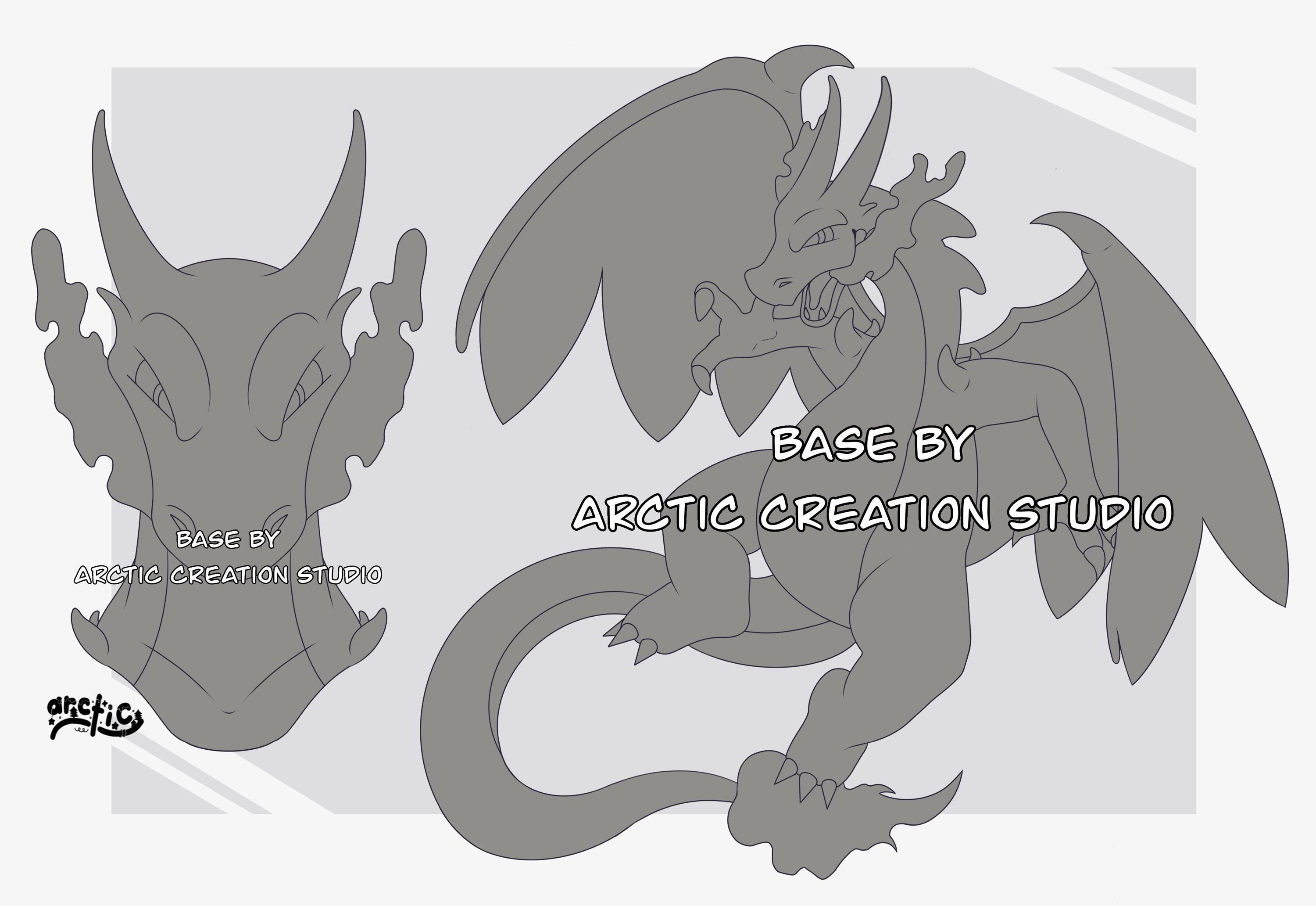Charizard Ride Base Mega Charizard X & Y Pokemon Inspired Furry Lineart Base for Adoptables ...