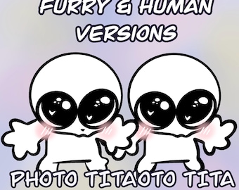 P2U-Basisfoto tita meme Süßer kawaii menschlicher pelziger lineart machen Sie Kunstwerk Ihren eigenen Charakter geschichtet PSD-Datei für alle Zeichenprogramme