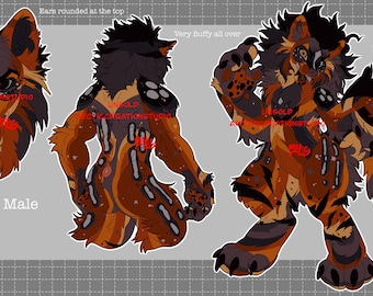 Furry Digital Download anthro huge werewolf reference Furry Adopts Fursona Adoptables Furry fandom Adopt Character Designs fursona character