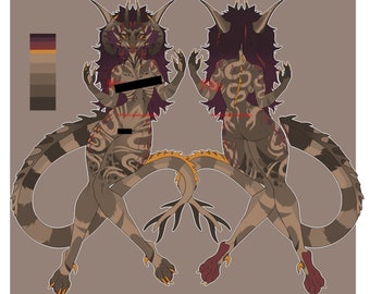 Furry adopt digital Download NSFW female anthro dragon reference adoptable Fursona Adoptable Furry fandom Adopt Character Design fursona