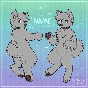 Tani furry fursona YCH arkusz referencyjny twoja postać tutaj cyfrowa sztuka furry adoptuj fursona prowizja furry