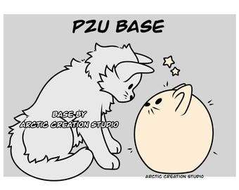 Cute kawaii cat feline furry lineart base for adoptables make artwork create your own character layered PSD file for all drawing program