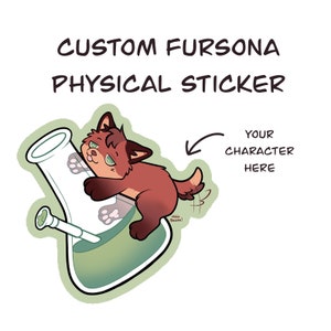 Furry fursona custom sticker silly stoner dog fursona meme cute kawaii sticker fursona commission YCH digital art sticker gift