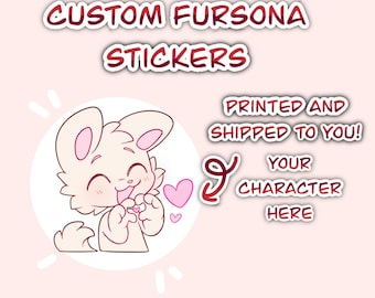 Furry fursona custom sticker love you cutie sending love cute kawaii sticker fursona furry commission YCH digital art sticker gift
