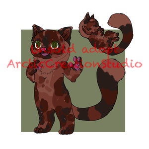 Descarga digital peludo Adopta Fursona Adoptables panda rojo canino Furry fandom Adopta diseños de personajes Furry fursona personaje
