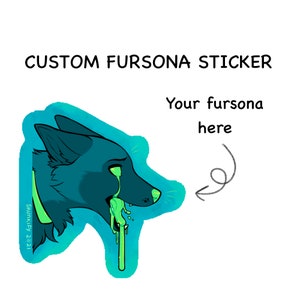 Furry fursona custom sticker fursona alien sticker fursona commission YCH digital art sticker gift