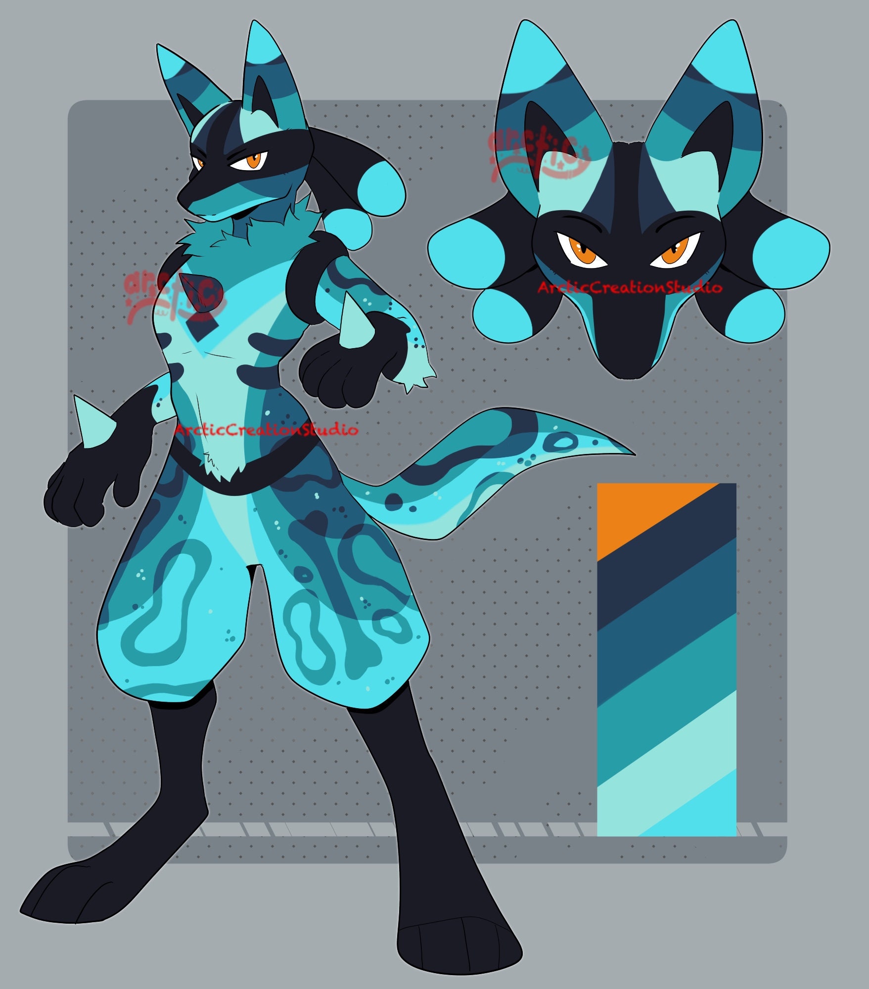 🧠KAIJUINU🧪 on X: by modifying a lucario sprite i've made a pokemon sprite  of my fursona complete with shiny version!  / X