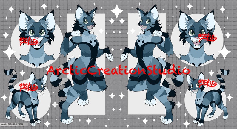 Furry adopt digital Download blue male feline reference adoptable furry adopt Fursona Adoptable Furry fandom Adopt Character Design fursona image 1