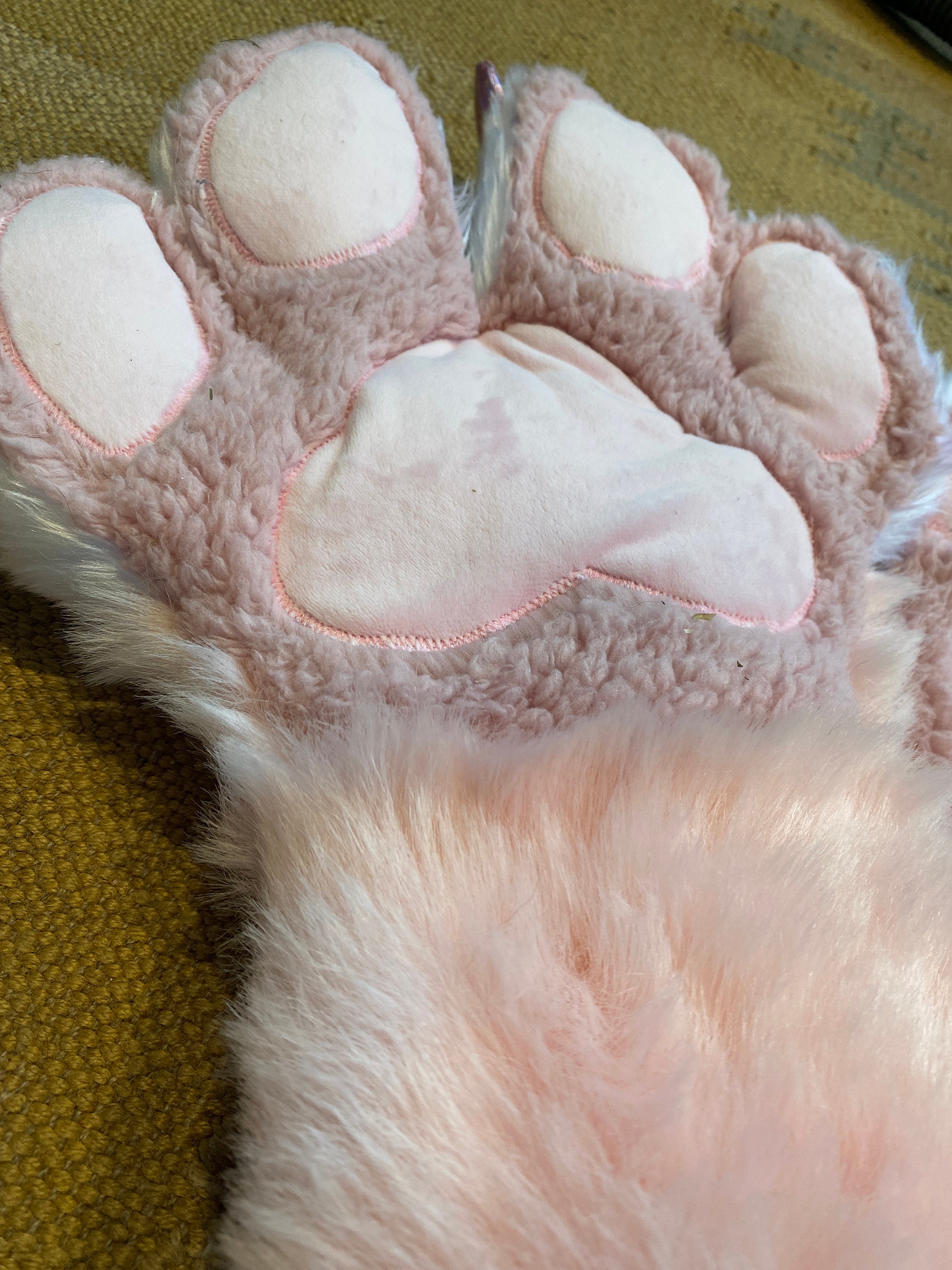 Fake Rabbit Paws Cute Stuffed Furry Fursona Hand Paws With Fake Leather Claws Fursuit ...