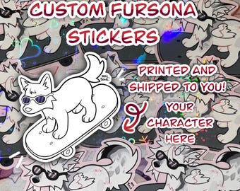 Furry fursona custom sticker fursona cool dog with sunglasses meme cute kawaii sticker fursona commission YCH digital art sticker gift