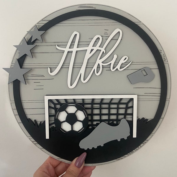 Personalised Football Door sign/ Plaque/ Bedroom Decor/ Home Decor/ Hanging Plaque