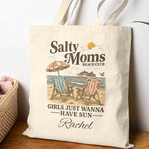 Salty Moms Beach Club Tragetasche, Beach Club Tasche, Strand Liebhaber Geschenk, lustiges Geschenk für sie, Strandtasche, Pool Tragetasche, Sommergeschenk