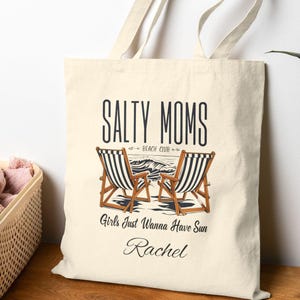 Salty Moms Beach Club Tragetasche, Beach Club Tasche, Strand Liebhaber Geschenk, lustiges Geschenk für sie, Strandtasche, Pool Tragetasche, Sommergeschenk