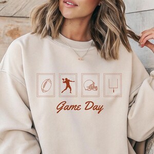 Game Day voetbalshirt voor Game Day Sweatshirt voetbalseizoenshirt voetbal moeder cadeau voetbalwedstrijddag ronde hals