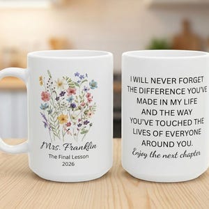 Personalized Teacher Retirement Gifts, Floral Design, The Final Lesson 2026